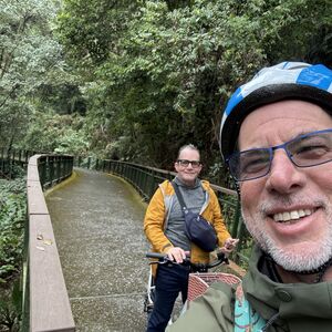 Pete and Bill on their ride, happy to be away from the madding crowd